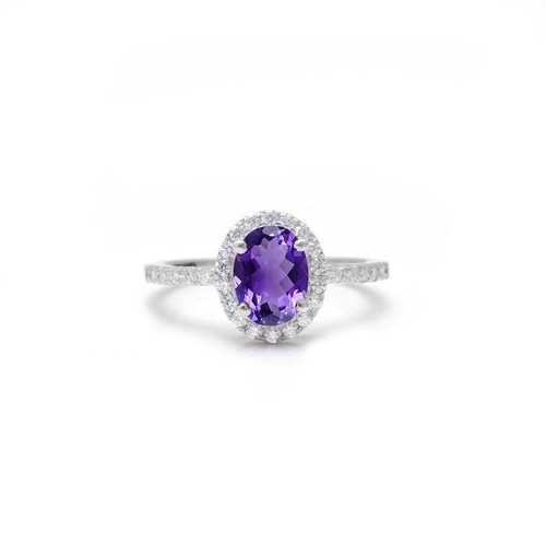 Natural amethyst and diamonds - natural,
