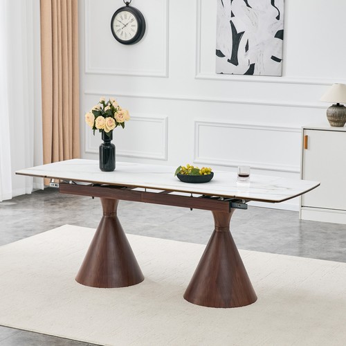 Extendable stone top dining - stone-top,