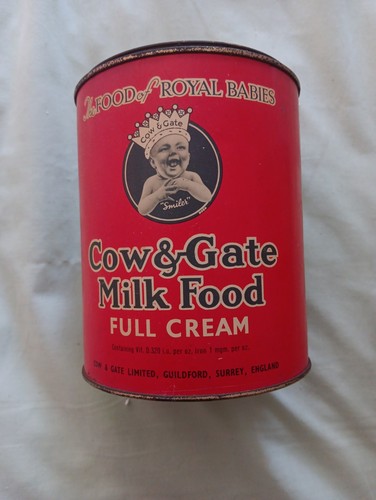 Cow gate milk food tin - cow, vintage