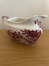 W.H. Grindley & Co.  Red.  Gravy Jug.  Homeland  Pattern.