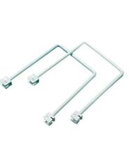 1 Pair White Flexi Bookends Shelving Support Shelf Clip Twin Slot