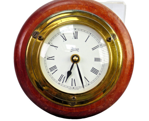 Antique brass abbey clock - brass,