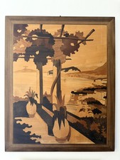 GREEK SCENE Marquetry CARVED