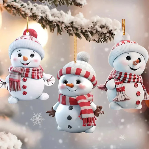 5pcs cute christmas snowman - 5pcs,