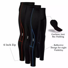 Mens Cycling Trouser Compression Cycling tight Padded Cycle Leggings, Long Pants