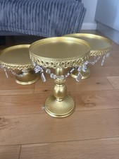 1x 3x Gold Crystal Round Cake