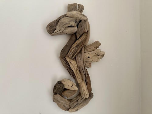 Driftwood seahorse wall art - wall,