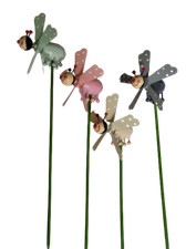 Large 40cm Insect Wooden Windmills Garden Pot Border Spinner Patio 2 or 4 colour