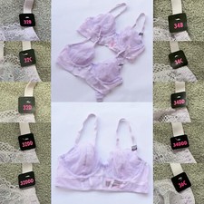 BNWT La Senza Beautiful Unlined Lilac Lace longline Underwire Bra RRP$42.95