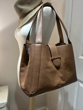 Dune Tan Leather Shoulder Bag