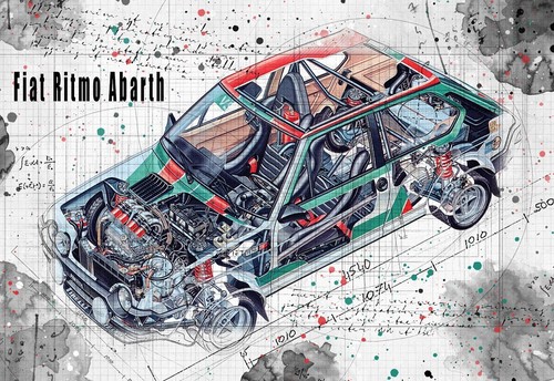 Line tech drawing fiat - line,