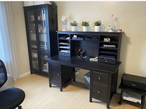 Black computer desk - black,
