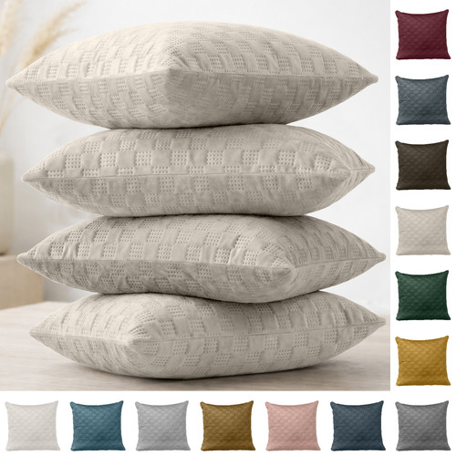 Check velvet cushion covers - velvet,