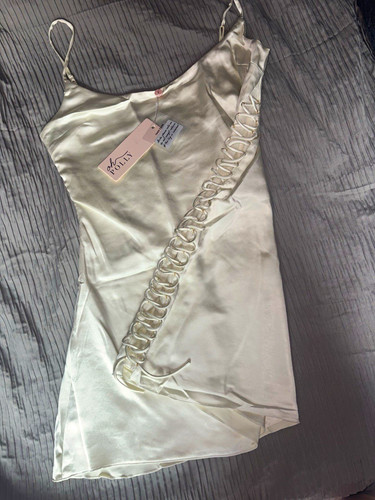 Polly white satin slip mini - oh,