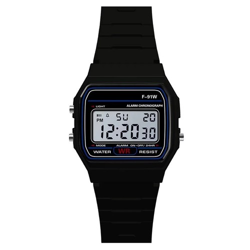 F91w style digital watch black - style,