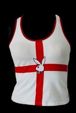 Playboy Tank Top Vintage Rabbit Bunny T-shirt Sz 10 St George’s Flag Y2K Summer