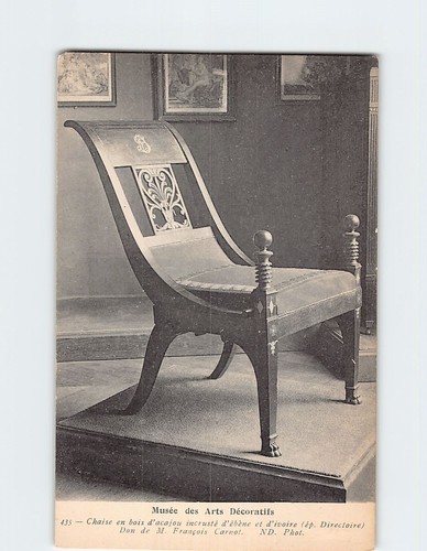 Postcard mahogany chair inlaid - postcard,