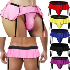 Sexy Mens Underwear Girly Crossdressing Gay Panties Ruffled Skirt Sissy Lingerie