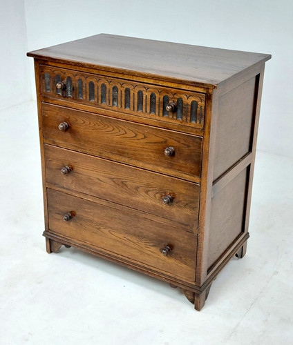 Solid oak wooden - chest, of