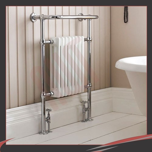 Traditional chrome white towel - traditional,