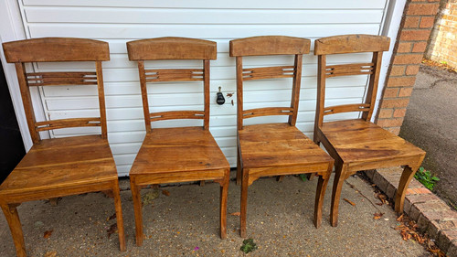 Set brown wooden dining - set, of