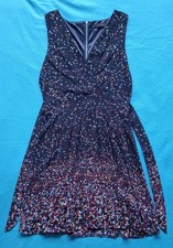 Tenki Dress Navy Blue Confetti Pattern Size 12 Preloved