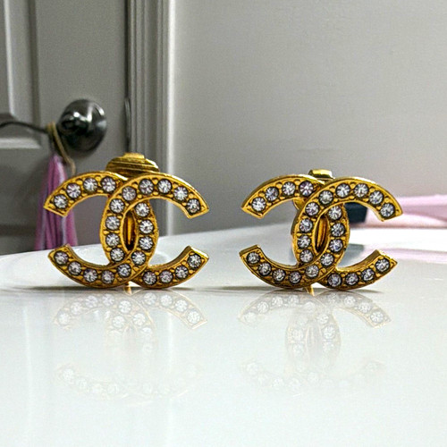 Chanel logo gold tone - gold,