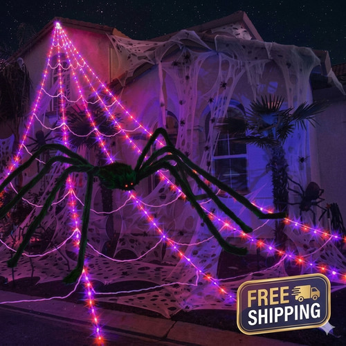 Halloween luminous spider web - luminous,