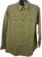 Boy Scouts Dark Khaki Long Sleeve Leader Shirt Size 28 Uniform