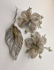 Vintage Hand Wired Glass Bead Floral Decorations - Millinery Embellishment