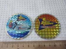 VINTAGE 2 x SMITHS SUPER CHAMPS HOLOGRAM STICKERS (# 54)