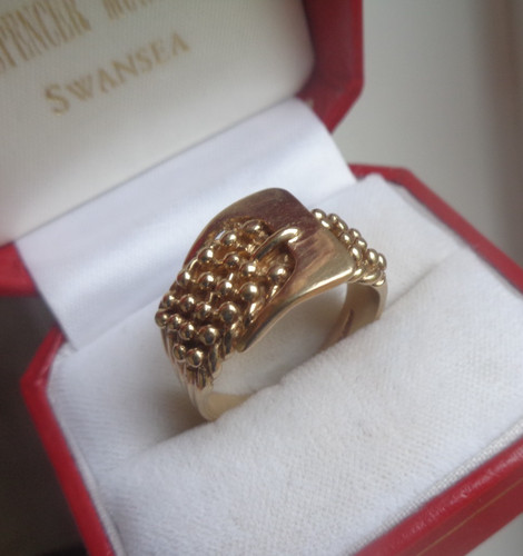 Gold buckle keeper ring - gold,