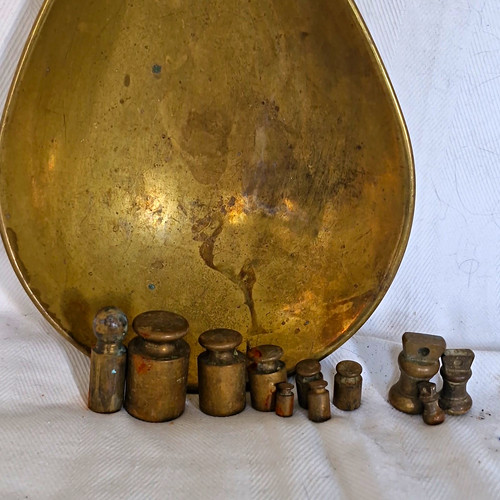 Vintage metal scales - vintage, brass