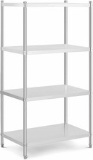 Royal Catering Metal Shelving Unit 4 Shelves Stainless Steel 100 x 60 x 180 cm