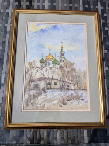 Water colour painting framed - water,