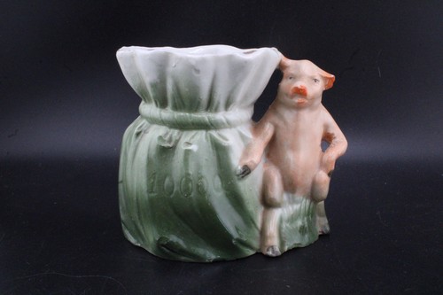 Rare antique pig money bag - money,