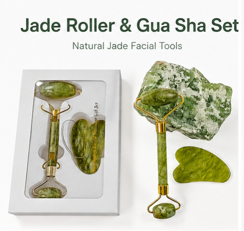 Jade roller gua sha - roller, &