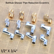 BSP 1/2" x 3/4" Male Tap Reducer Bath Shower Pipe Reduction Dog Legs Eccentric