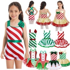 Girl Kid Christmas Dance Dress Child Costume Ice Skating Party Outfits Dancewear