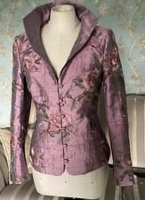 PAULE VASSEUR.LADIES FITTED WEDDING JKT SIZE 10. MAUVE SILK BROCADE (£350 New)