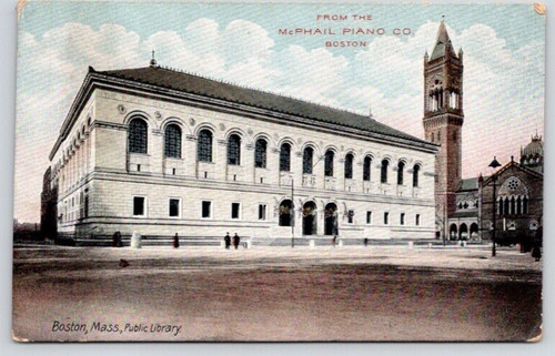 Postcard public library - postcard,