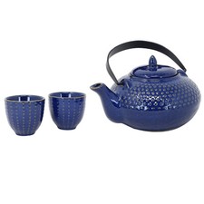 Hobnail Teapot & 2 Cup Leaf