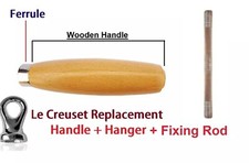 For Le Creuset wooden handle + End Hook + Fixing Rod full set Easy DIY