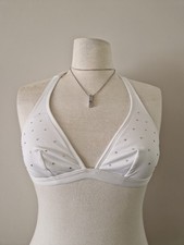 White Diamanté Embellished Bikini Top. Y2K. Size 10