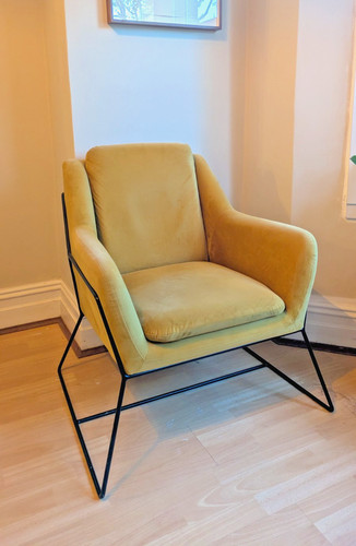 Next armchair yellow velvet - yellow,