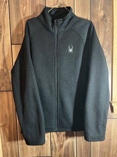 Men spyder black zip up - black,