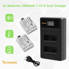 2x 1800mAh LP-E8 Battery for Canon EOS 550D 600D 650D 700D Kiss X7i X6i +Charger