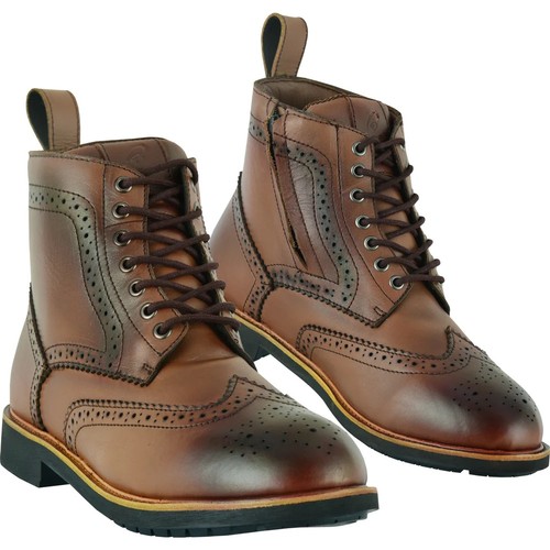 Black officer brogue boots - black,