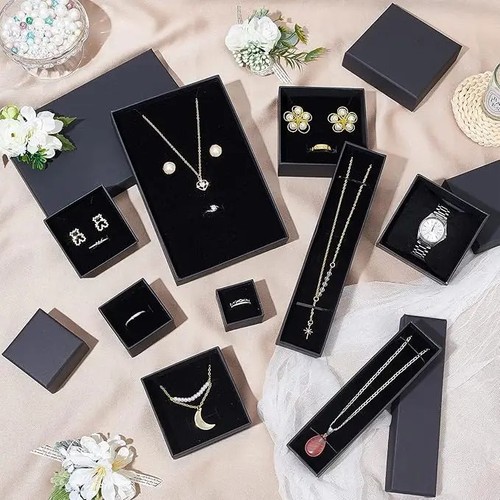 Jewellery box black ring - black,