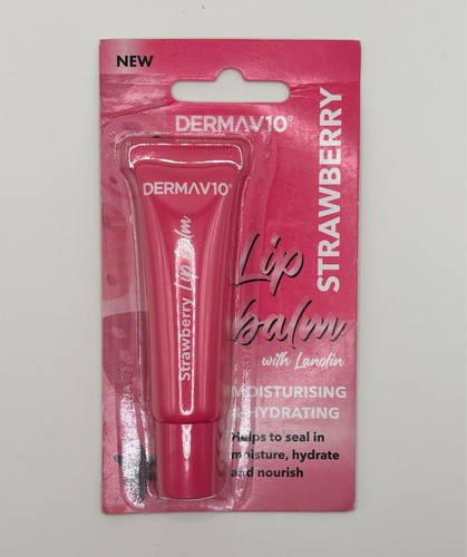 Dermav10 strawberry lip balm - strawberry,